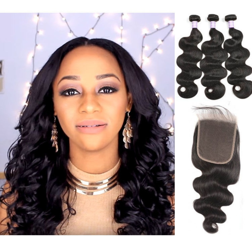 3 Bundles Virgin Hair+ 6x6 Lace Closure